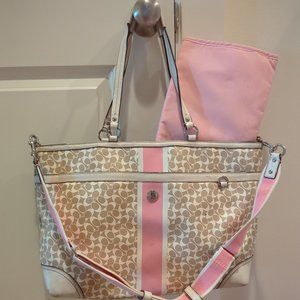 Coach pink baby diaper bag